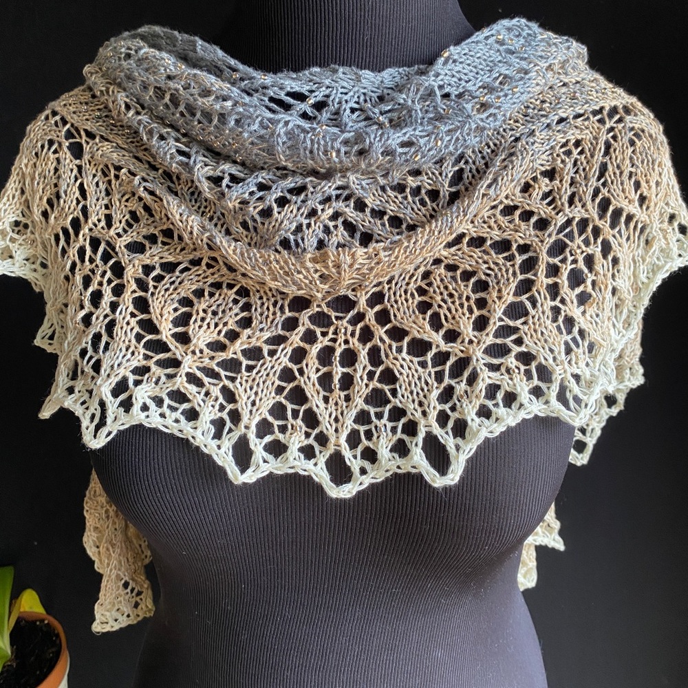 Hand Knitted Lace Shawlette